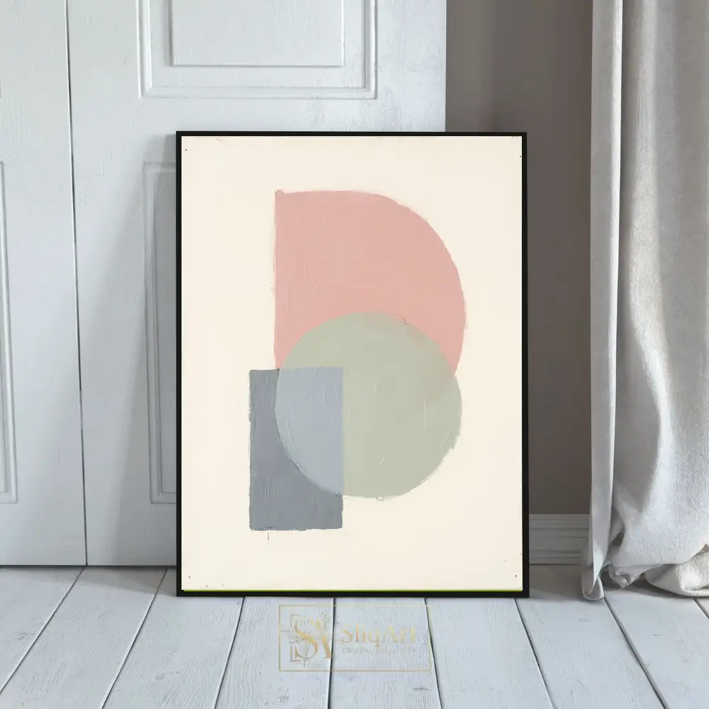 Pastel Geometric Abstract Minimalist Wall Art
