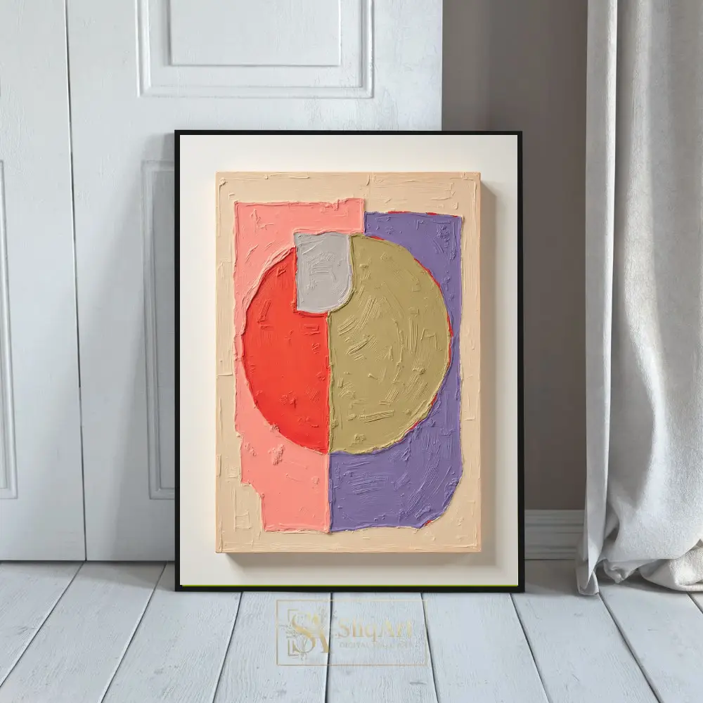 Impasto Abstract Geometric Wall Art - Textured Modern Canvas