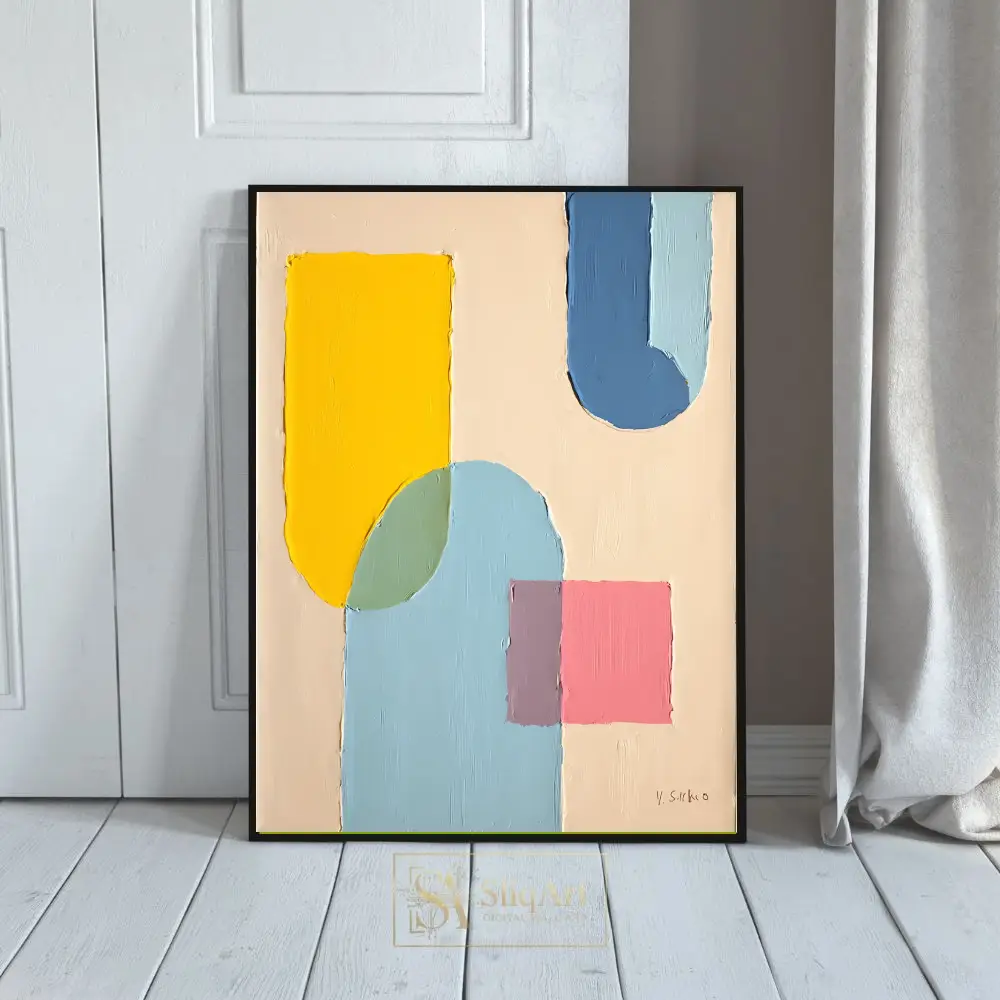 Textured Abstract Geometric Shapes Canvas Art | SliqArt Modern Decor