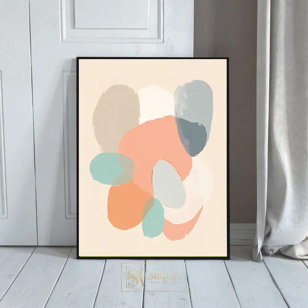 Minimalist Pastel Organic Shapes Abstract Art Print - SliqArt