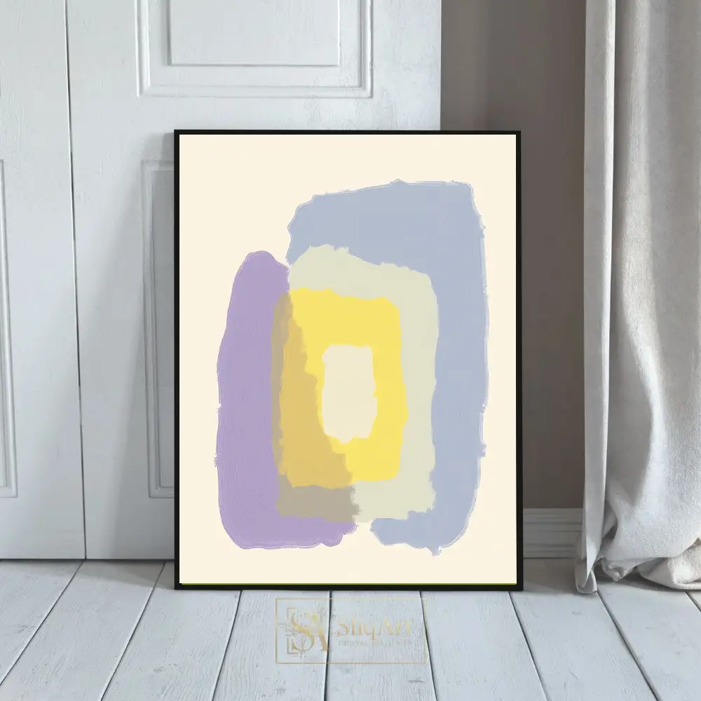 Serene Pastel Abstract Layers - Minimalist Wall Art Canvas