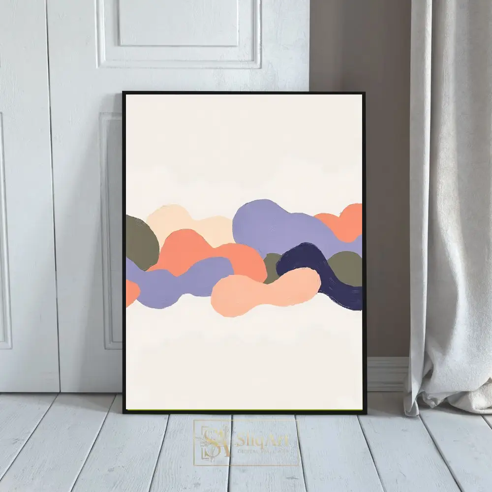 Minimalist Abstract Organic Shapes Wall Art - Pastel & Earth Tones