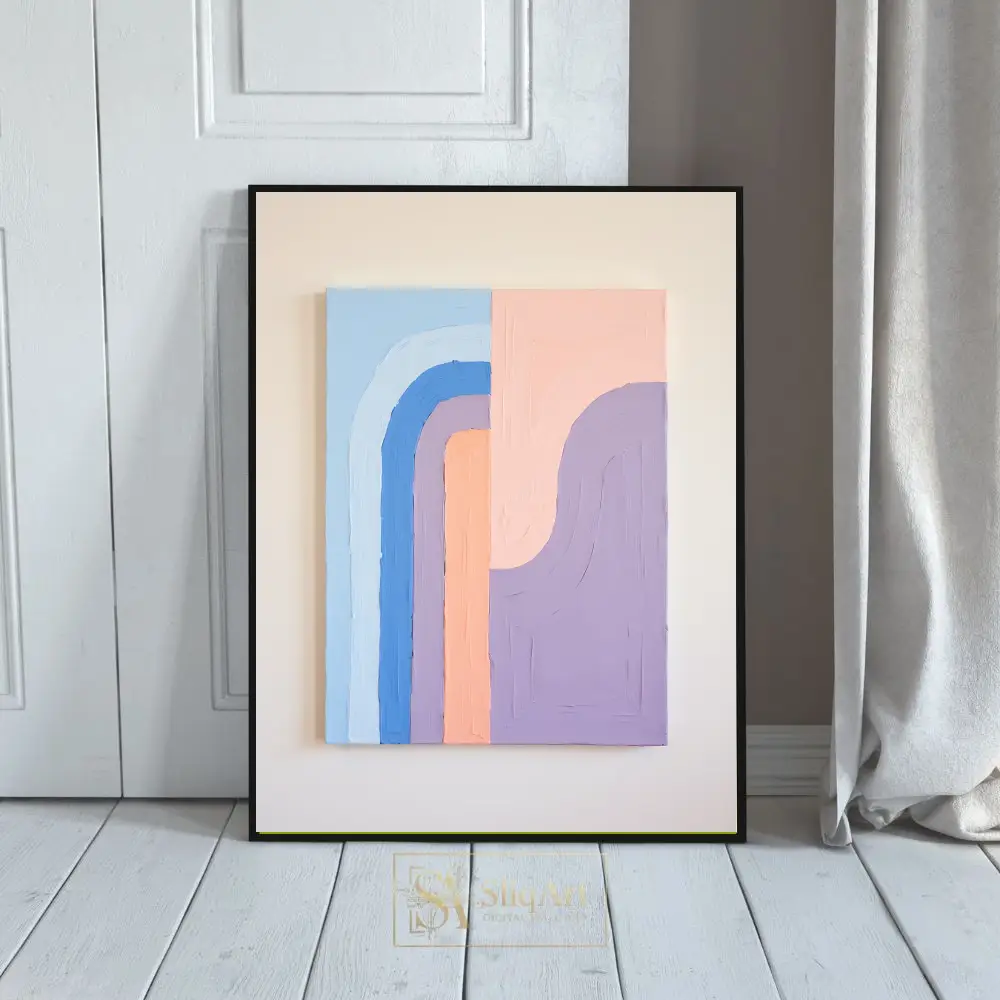 Textured Pastel Geometric Abstract Art - Modern Minimalist Canvas