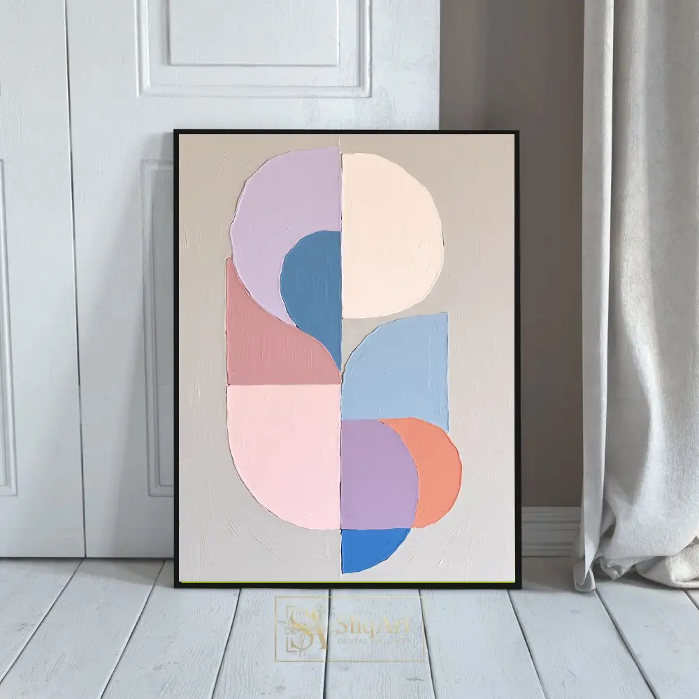 Textured Pastel Geometric Abstract Canvas Wall Art
