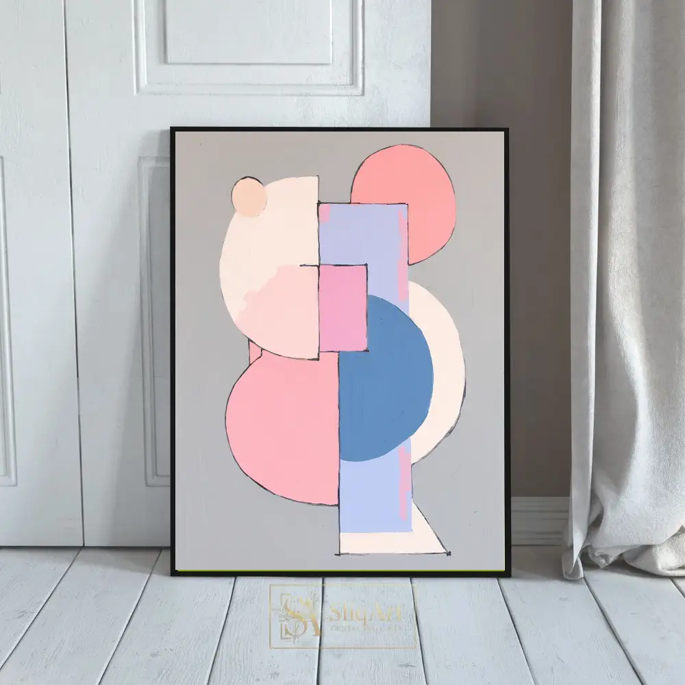 Pastel Geometric Abstract Art - Minimalist Shapes & Soft Tones