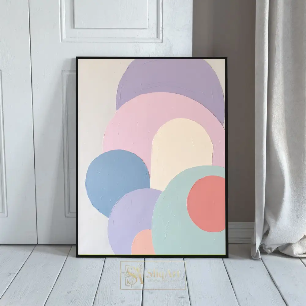 Serene Pastels Textured Abstract Circle Wall Art