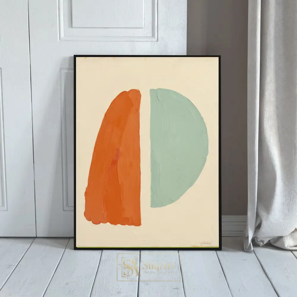 Terracotta and Sage Minimalist Impasto Abstract Canvas Art