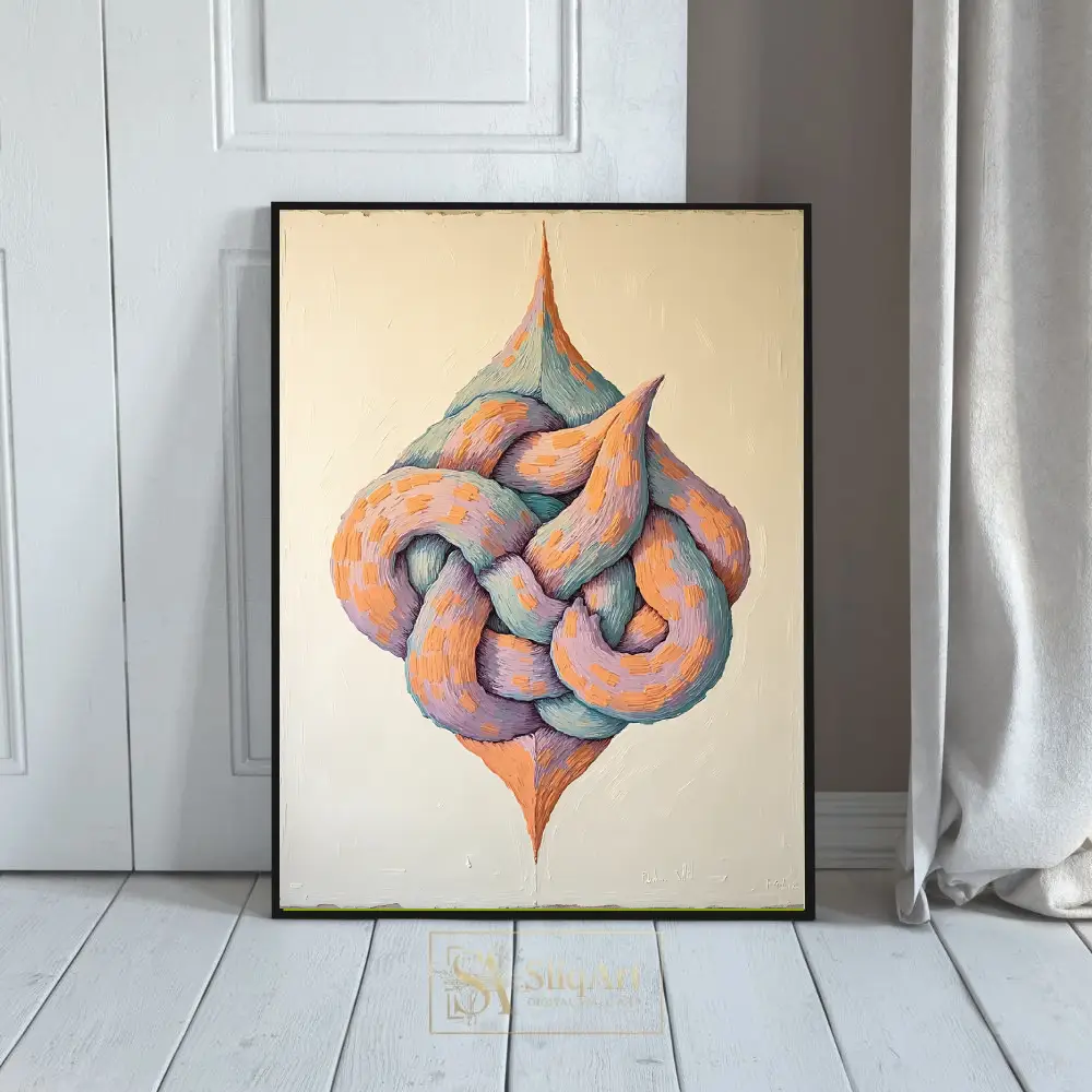 Abstract Textured Knot Canvas Art - Pastel Organic Flow