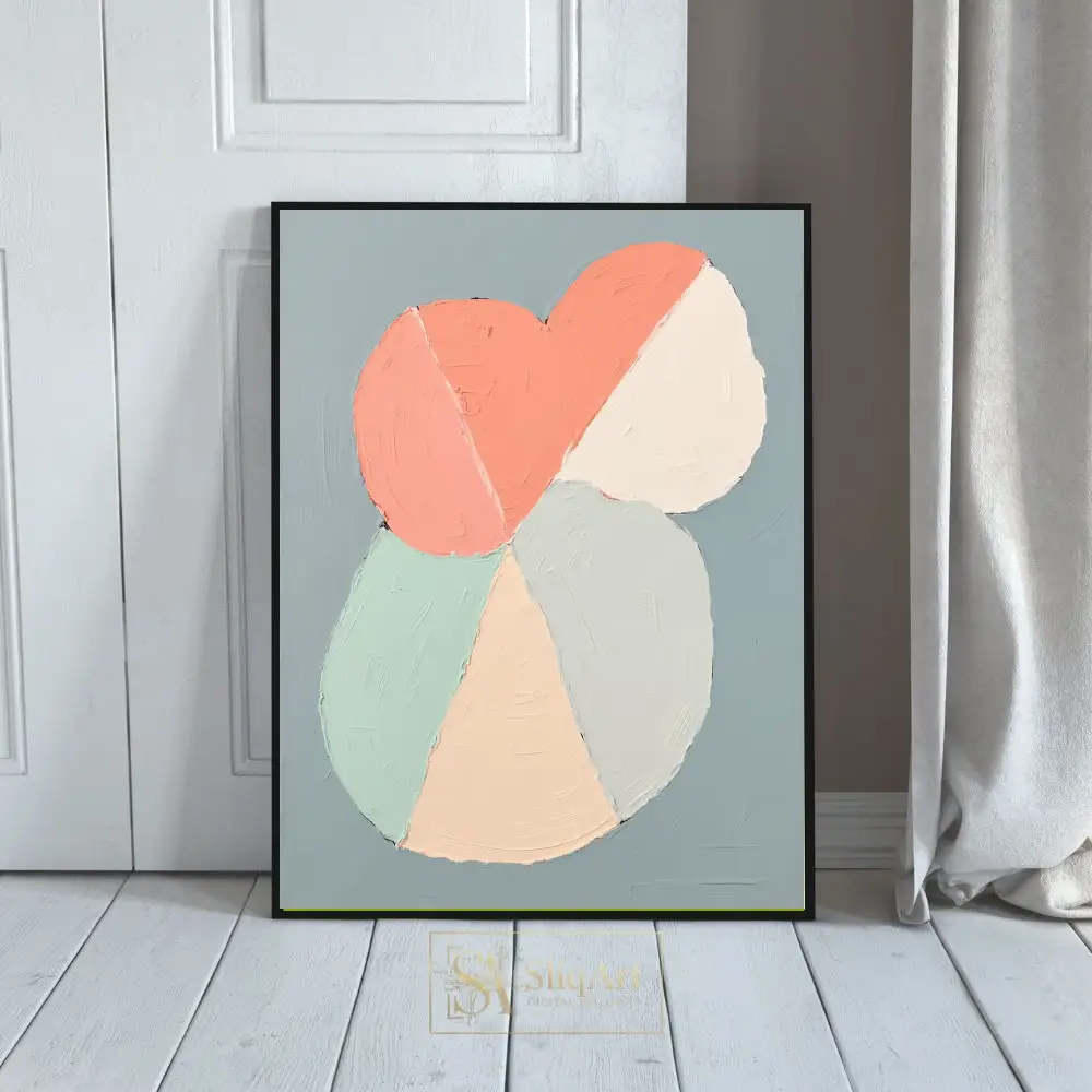 Textured Pastel Organic Shapes Abstract Canvas Wall Art
