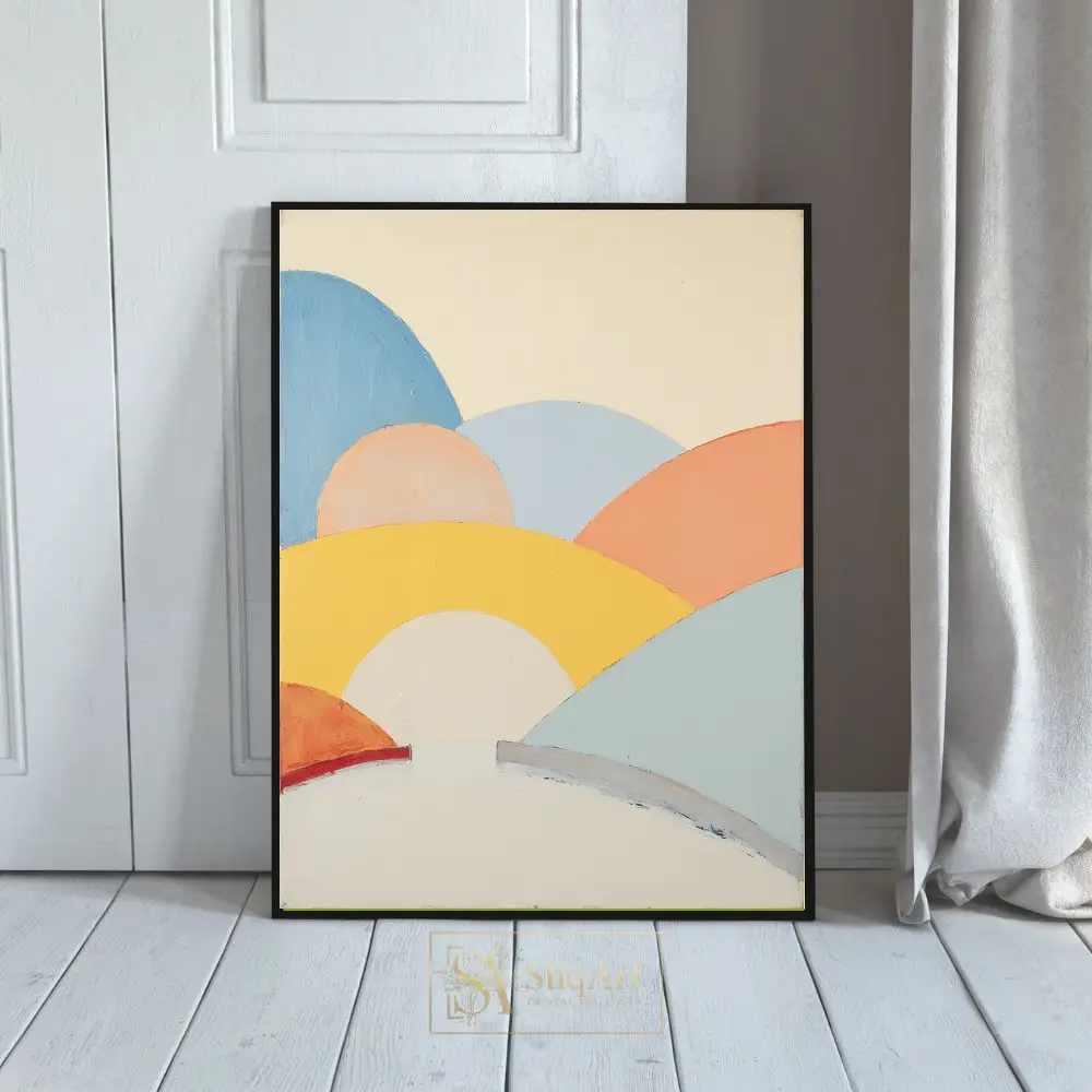 Pastel Abstract Rolling Hills Landscape Wall Art