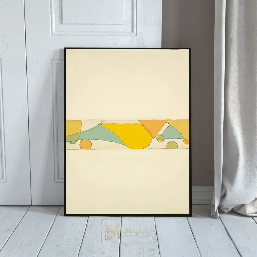 Mid-Century Modern Abstract Geometric Wall Art - Minimalist Canvas