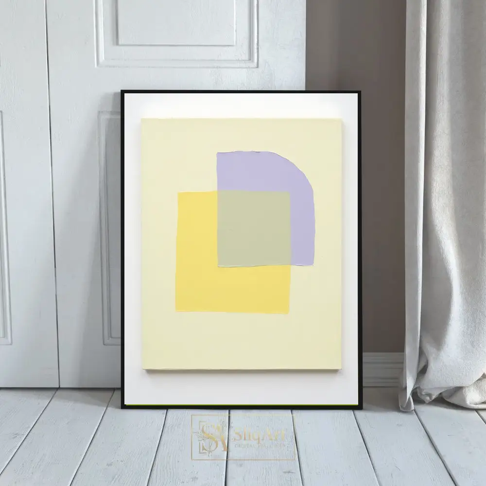 Minimalist Pastel Geometric Canvas Art - Modern Abstract Shapes