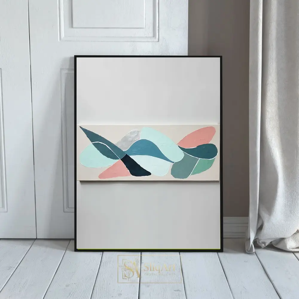 Abstract Pastel Organic Shapes Panoramic Wall Art