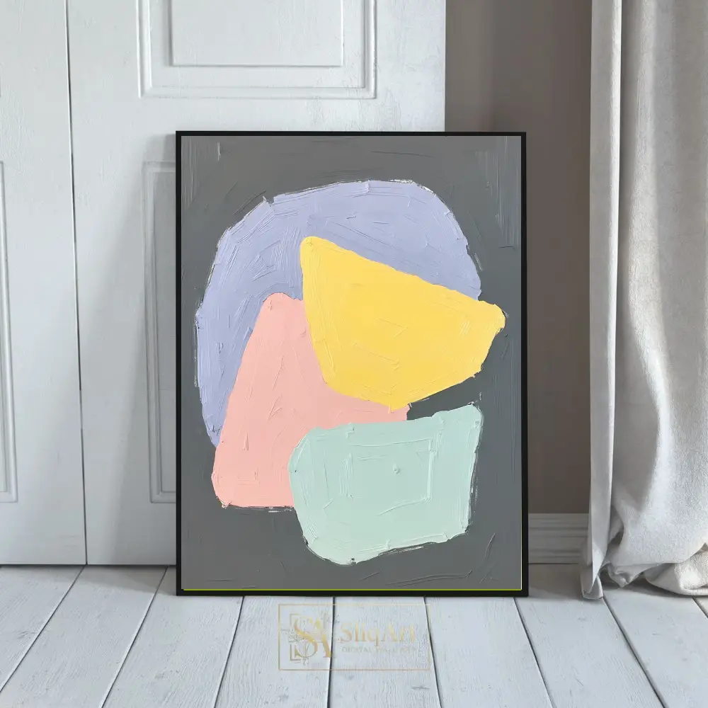 Textured Pastel Organic Shapes Abstract Wall Art