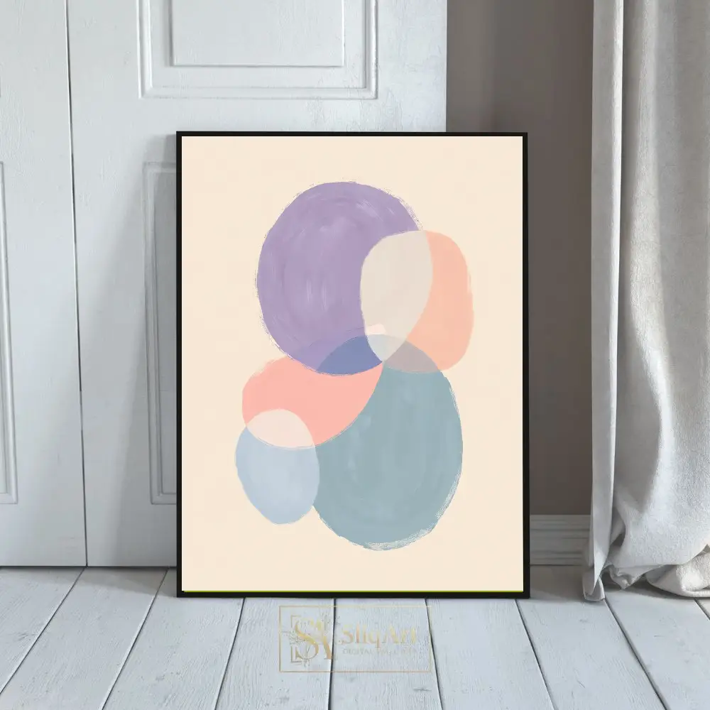 Harmony in Pastels - Abstract Circle Canvas Wall Art