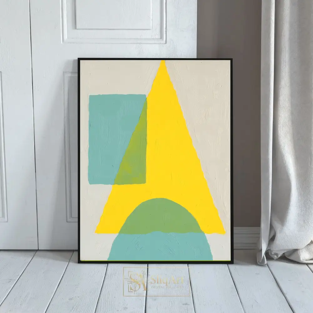 Vibrant Geometric Abstract Canvas Art - Modern Minimalist Shapes