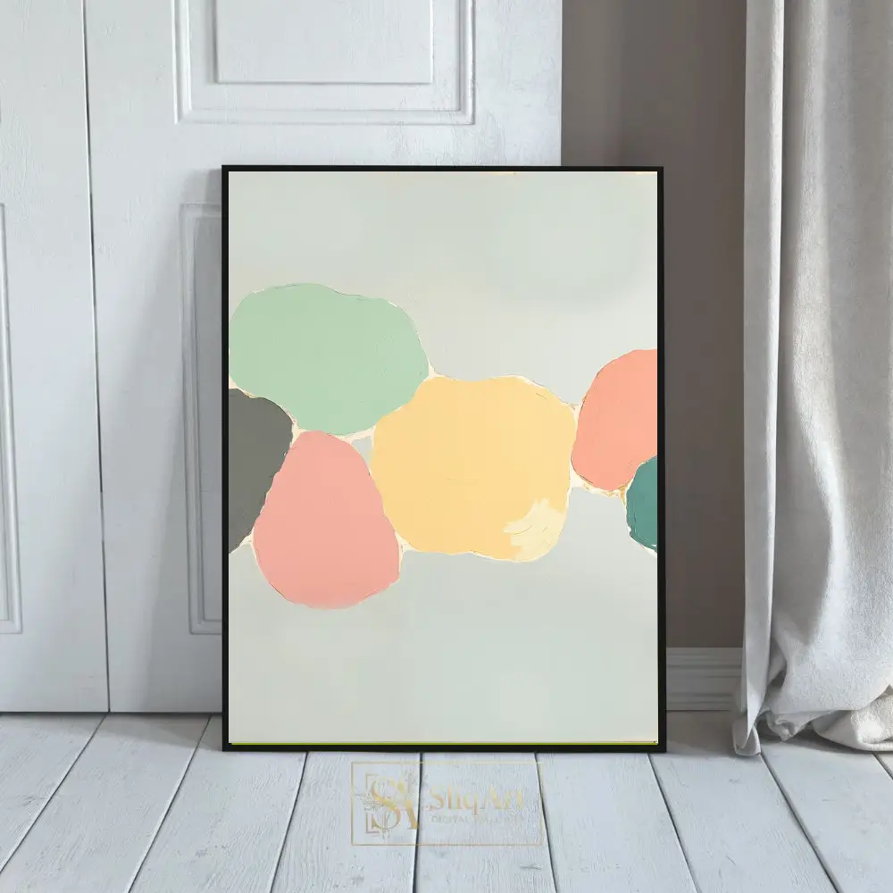 Minimalist Pastel Pebble Abstract Wall Art