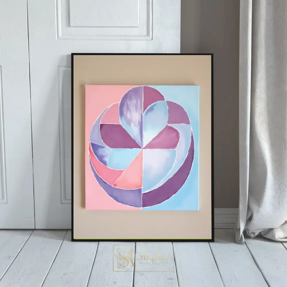 Abstract Geometric Pastel Circle Canvas Art - Pink, Blue, & Purple