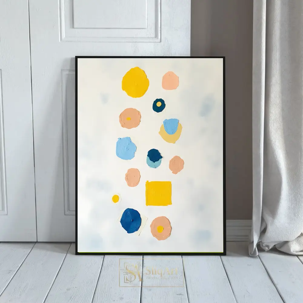 Modern Abstract Impasto Textured Circles Wall Art