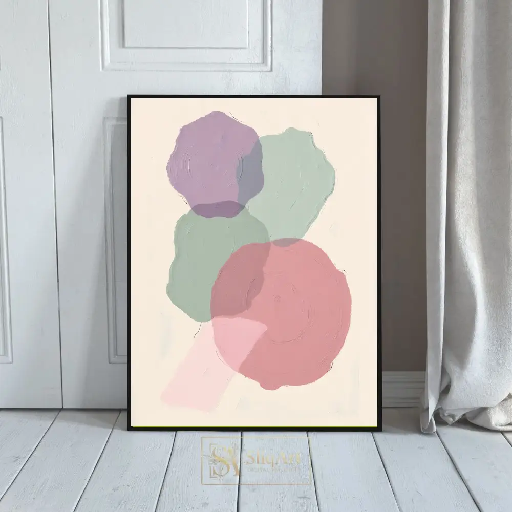 Serene Pastel Abstract Wall Art - Modern Organic Shapes Canvas
