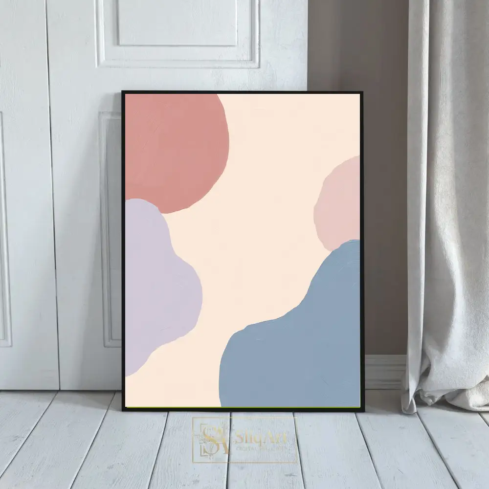 Modern Pastel Organic Shapes Abstract Wall Art