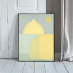 ABS modern art yellow and green abstraction 402