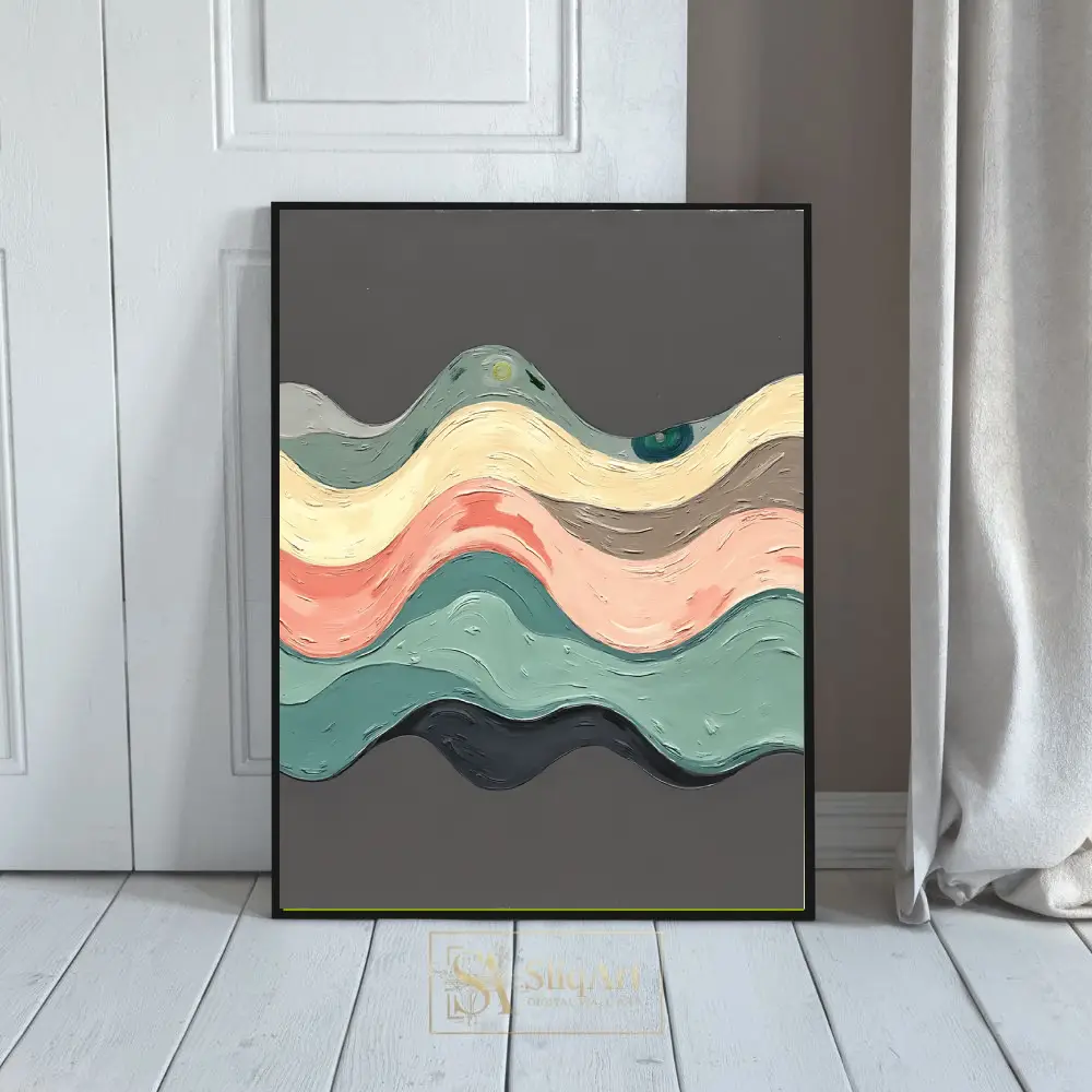 Textured Abstract Wave Art - Modern Impasto Canvas Print