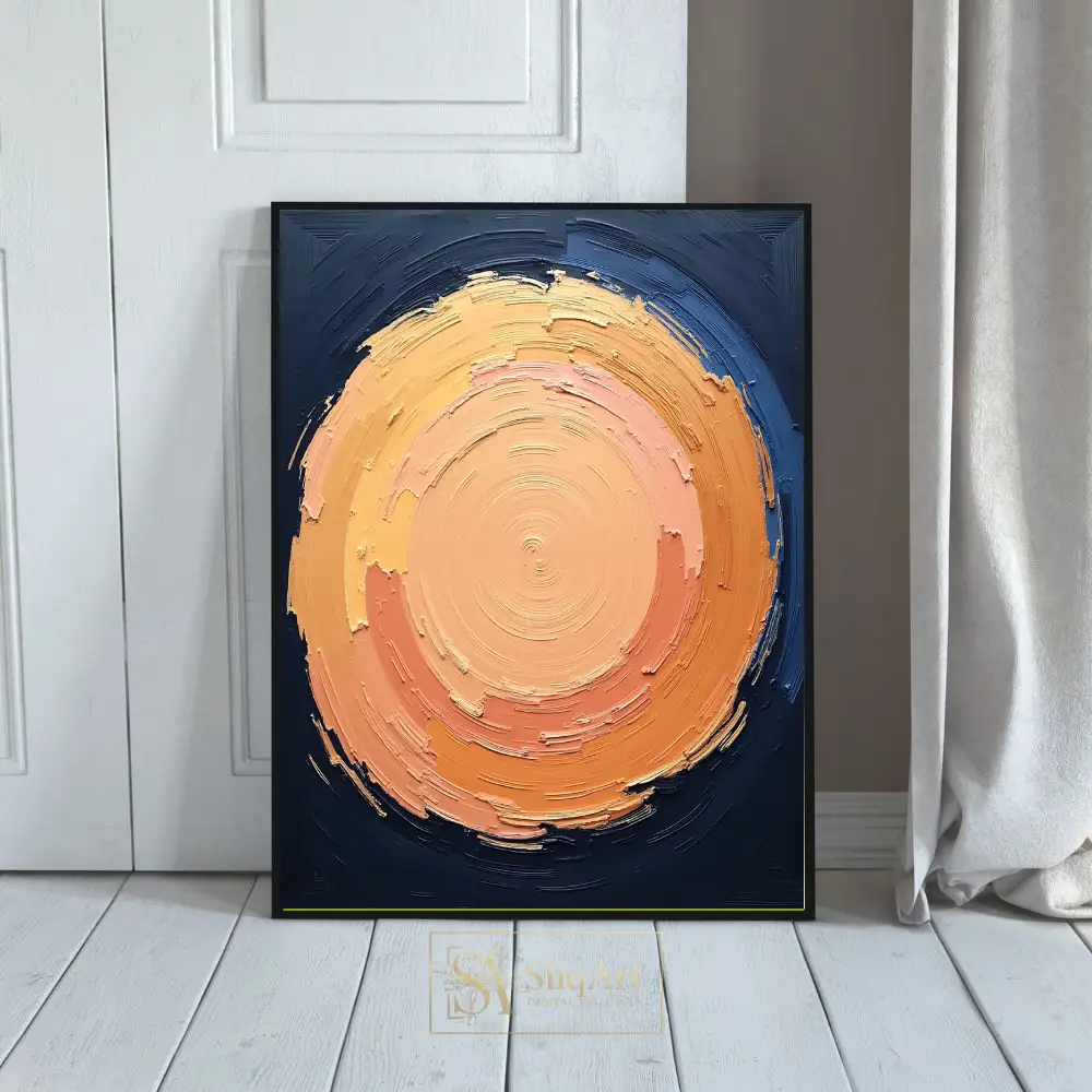 Ethereal Radiance - Abstract Impasto Circular Sun Wall Art