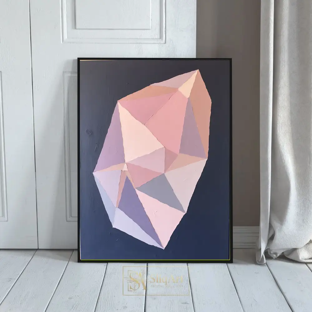Geometric Pastel Crystal Abstract Canvas Art