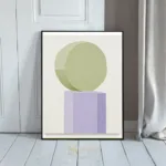 ABS purple green blue white sphere on cube 441