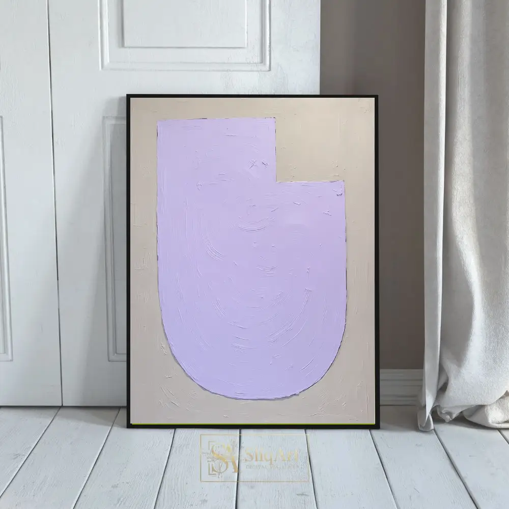Minimalist Lavender Textured Abstract Wall Art - Modern Purple Decor
