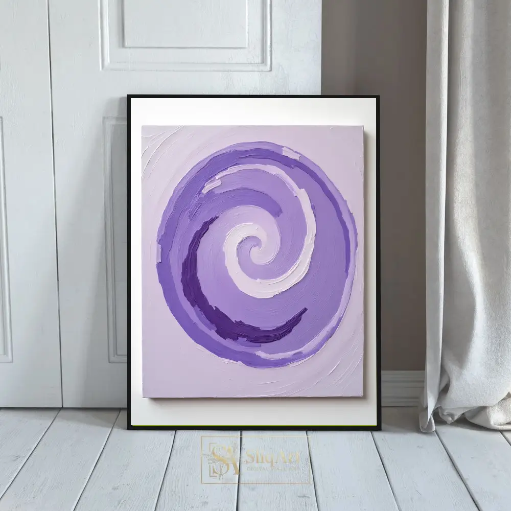 Lavender Swirl Impasto Abstract Textured Canvas Print