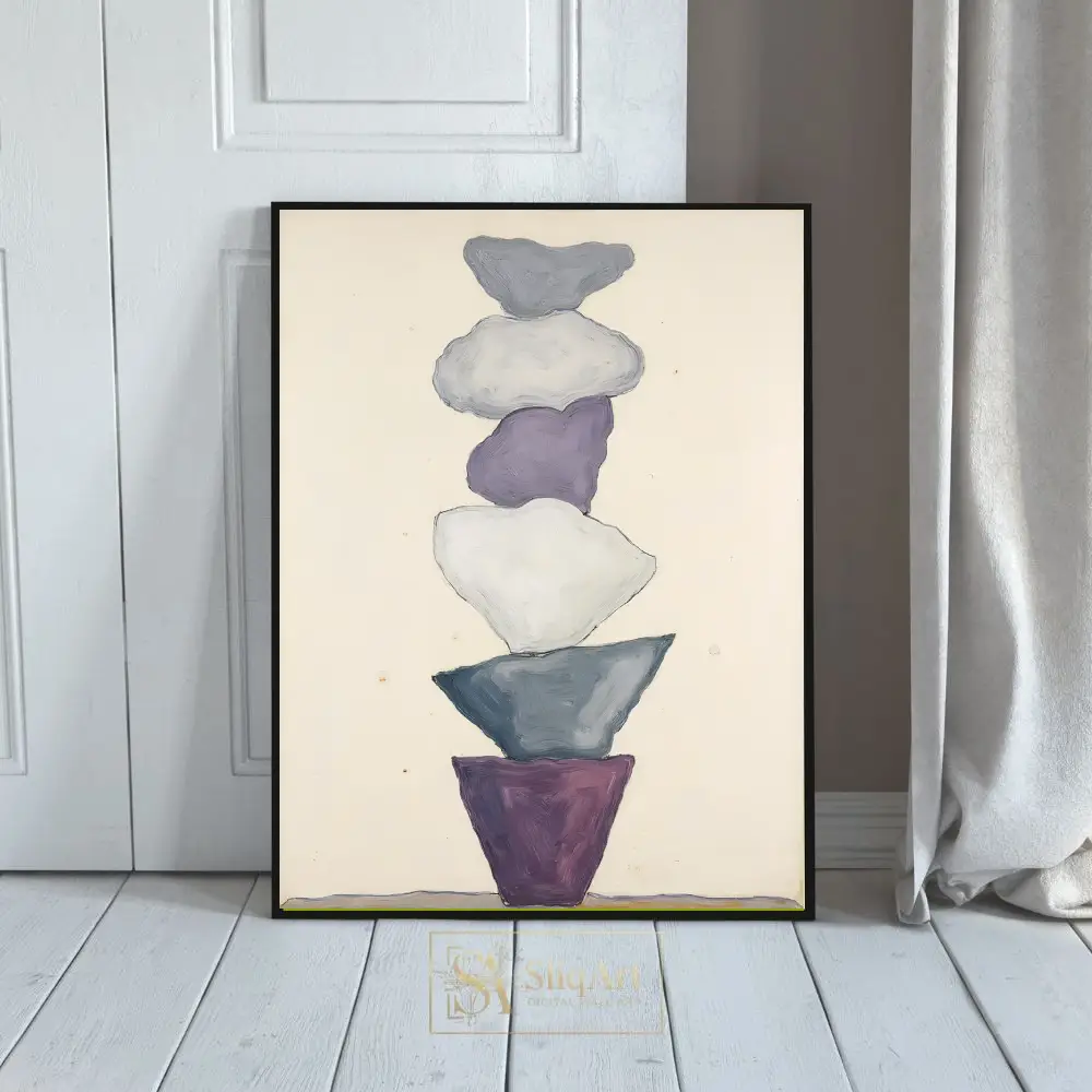 Zen Balance - Stacked Stones Abstract Art Print