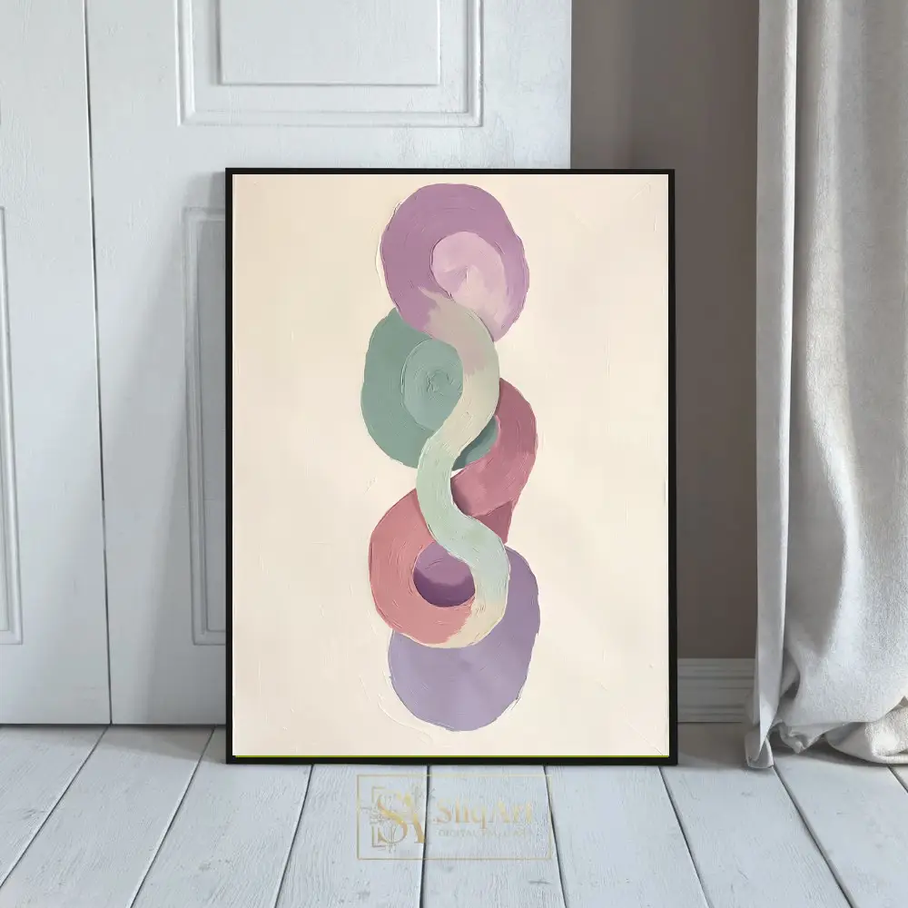 Serene Pastel Swirls - Textured Impasto Abstract Canvas Art