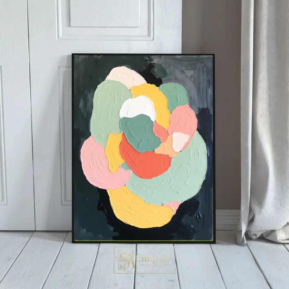 Impasto Abstract Pastel Bloom - Textured Canvas Wall Art