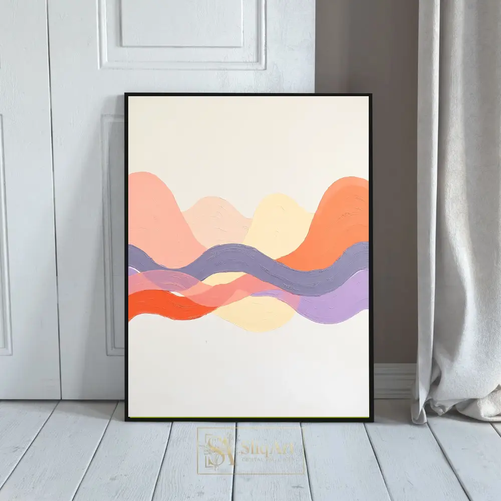 Abstract Pastel Waves Minimalist Wall Art