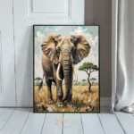 ANI african elephant on grassland 002