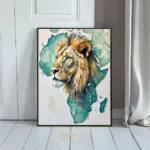 ANI african lion with map of africa background 007
