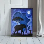 ANI art african elephant moon 019
