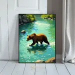 ANI bear crossing river 027