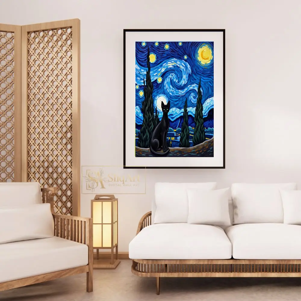 ANI-black-cat-in-front-of-starry-night-041-03 ANI black cat in front of starry night 041