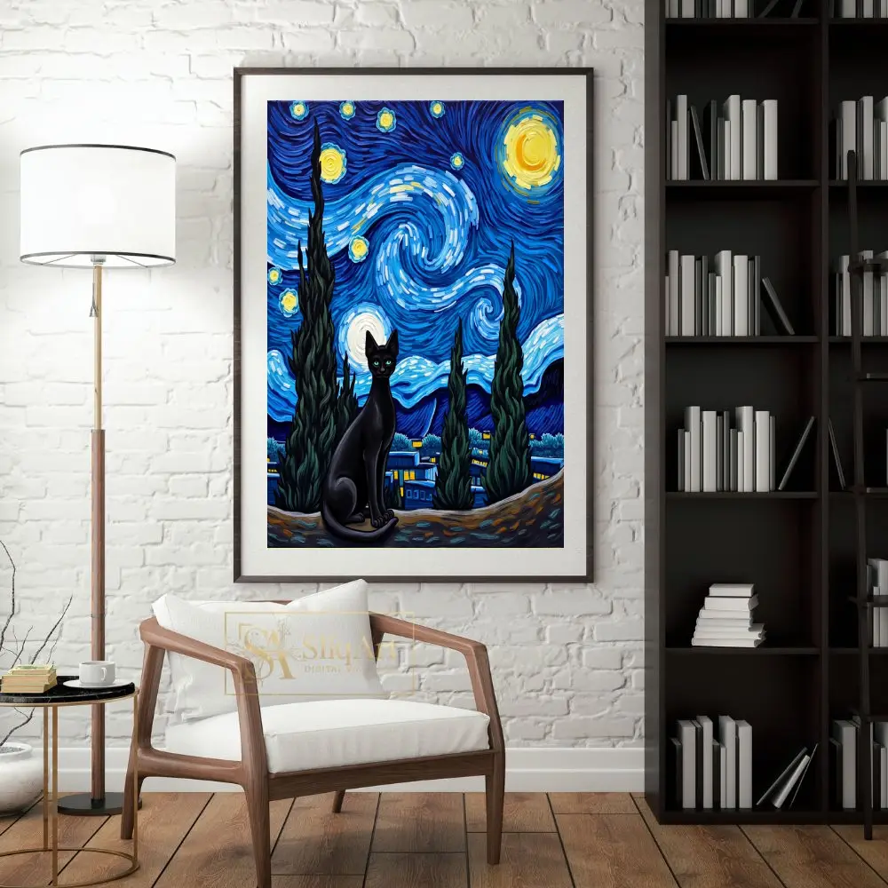 ANI-black-cat-in-front-of-starry-night-041-04 ANI black cat in front of starry night 041