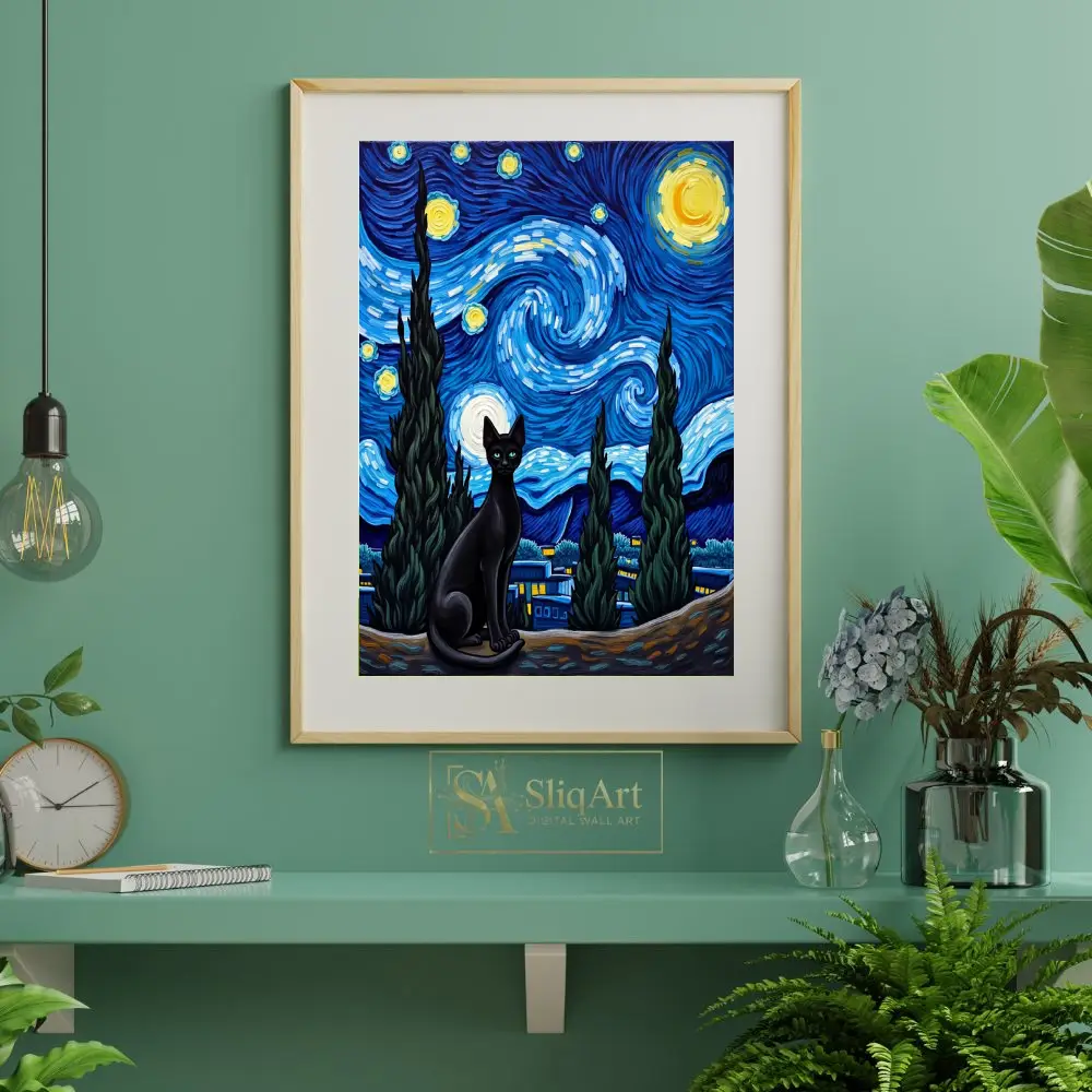 ANI-black-cat-in-front-of-starry-night-041-06 ANI black cat in front of starry night 041