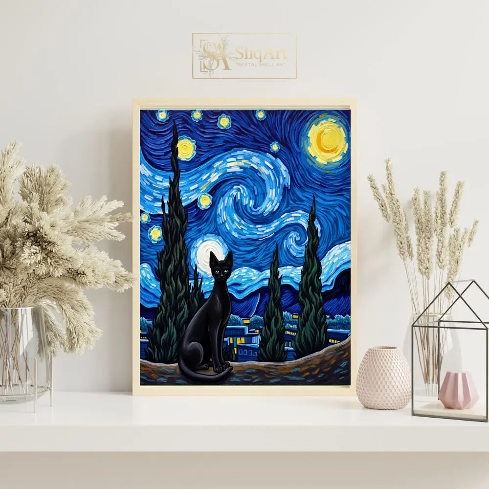 ANI-black-cat-in-front-of-starry-night-041-07 ANI black cat in front of starry night 041