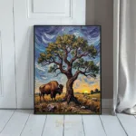 ANI buffalo and tree print 050