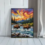 ANI buffalo crossing river landscape 053