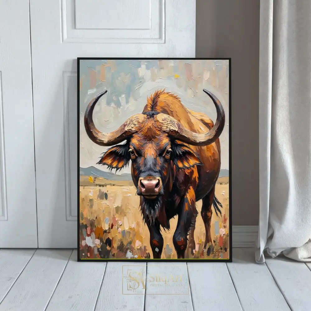 Majestic Buffalo Wall Art - Textured Wildlife Canvas Print