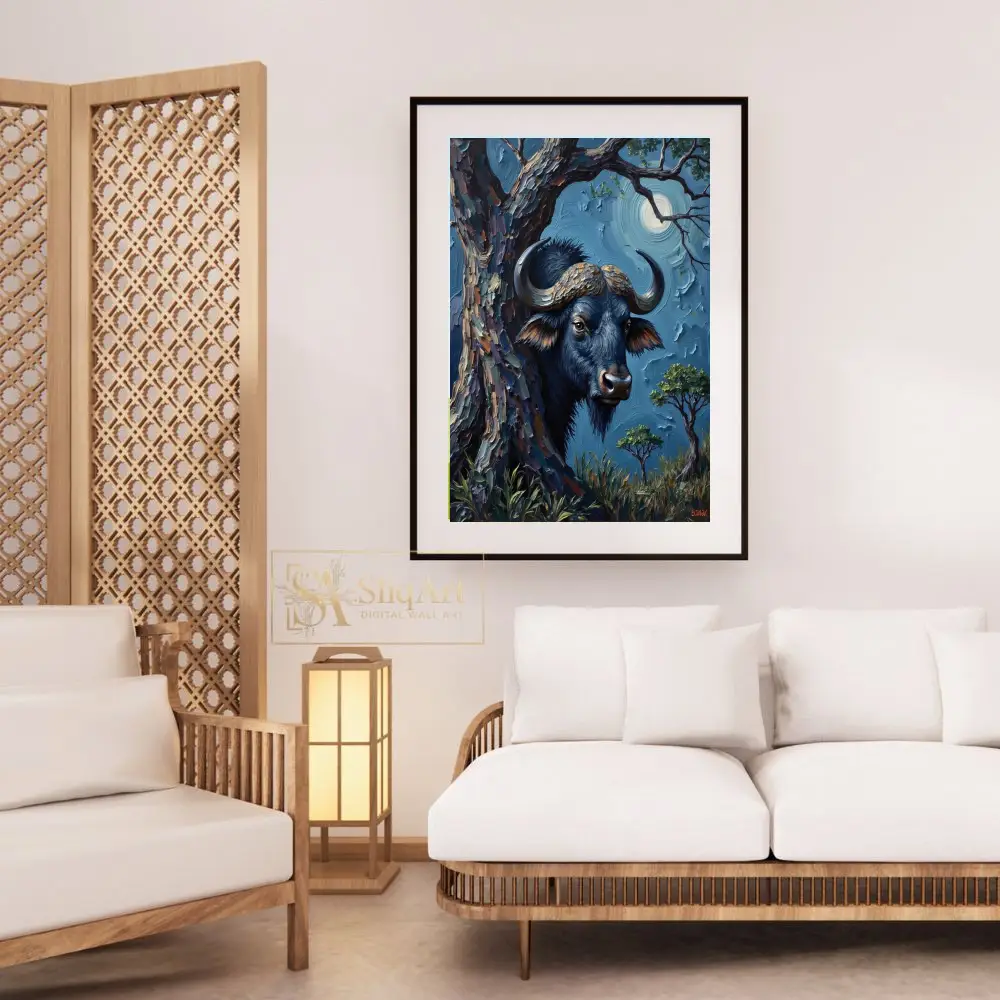 ANI-buffalo-with-horns-and-tree-in-background-059-03 ANI buffalo with horns and tree in background 059