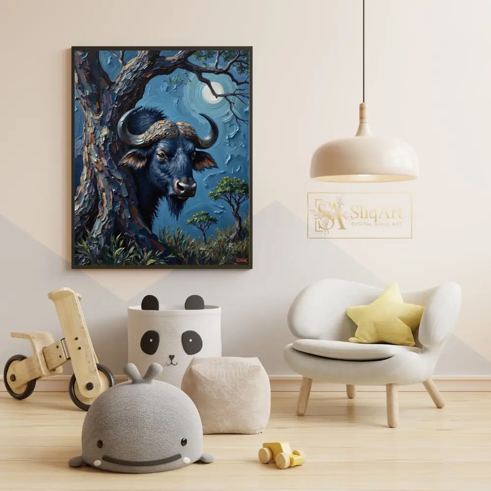 ANI-buffalo-with-horns-and-tree-in-background-059-05 ANI buffalo with horns and tree in background 059