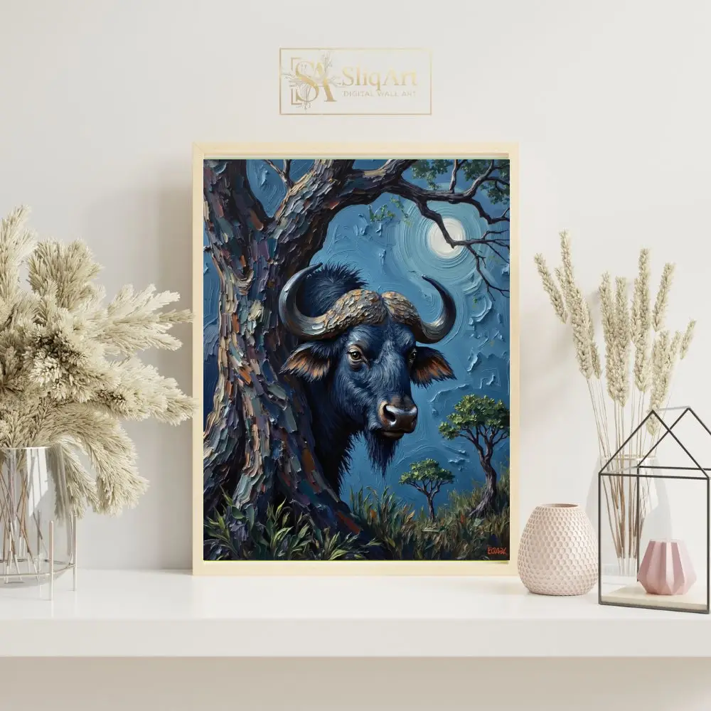 ANI-buffalo-with-horns-and-tree-in-background-059-07 ANI buffalo with horns and tree in background 059